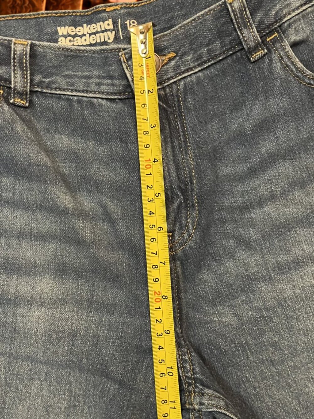 Weekend Academy Custom Patch Capri Jeans – Adjustable Waist Western Distressed R - Picture 4 of 7